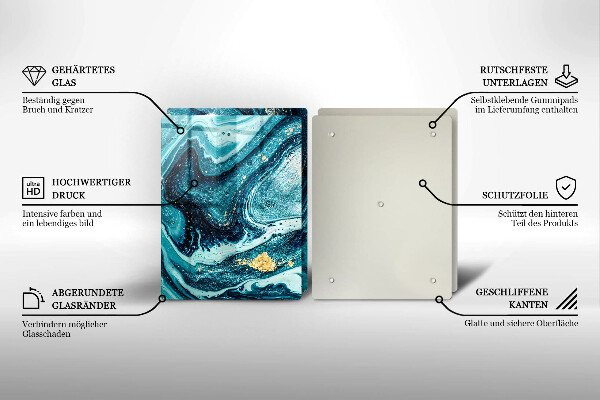 Chopping board Blue abstraction gold
