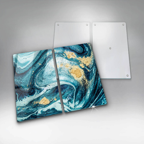 Chopping board Blue abstraction gold