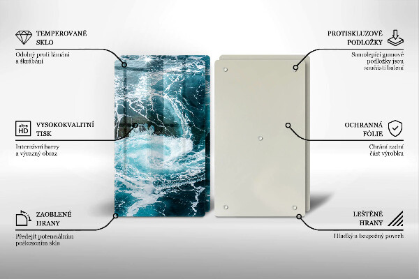 Chopping board Foamed water waves