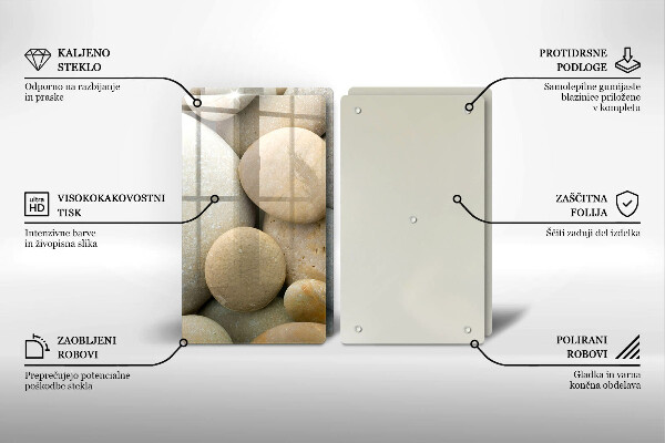 Chopping board Oval stone pattern