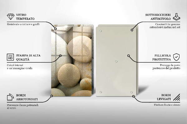 Chopping board Oval stone pattern