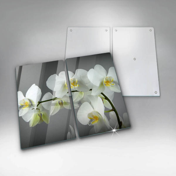 Chopping board White orchid flowers
