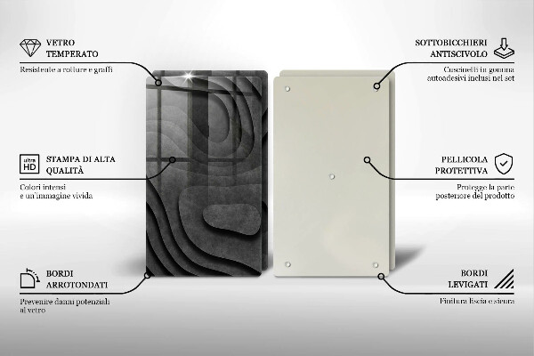 Chopping board 3D stone shapes