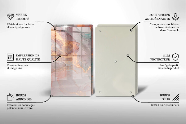 Chopping board Marble with gold