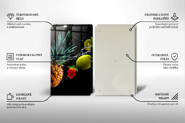 Chopping board Fruits in water