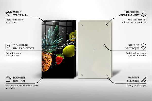 Chopping board Fruits in water