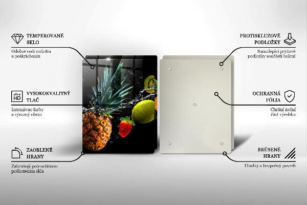 Chopping board Fruits in water