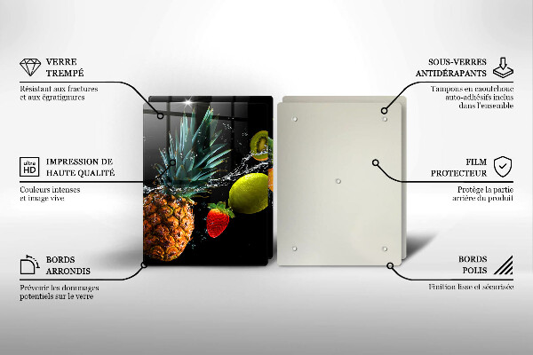 Chopping board Fruits in water