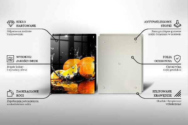 Chopping board Juicy fruit oranges