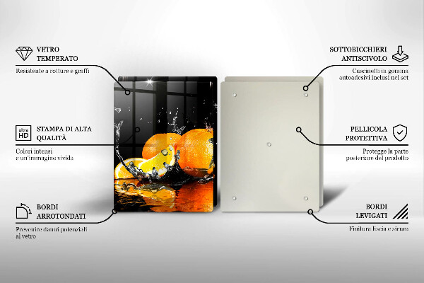 Chopping board Juicy fruit oranges
