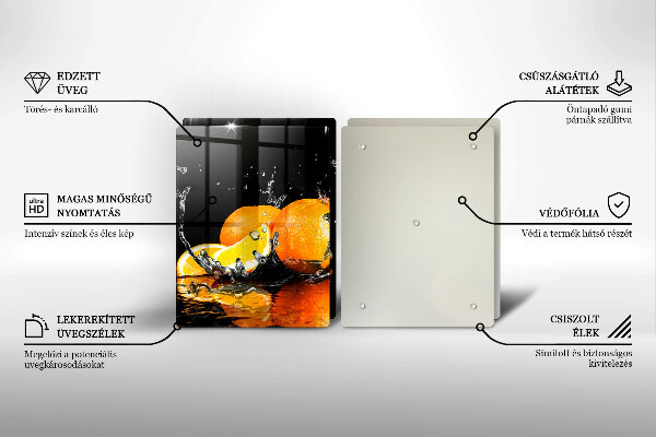 Chopping board Juicy fruit oranges