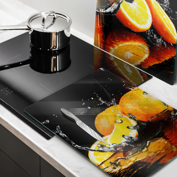 Chopping board Juicy fruit oranges