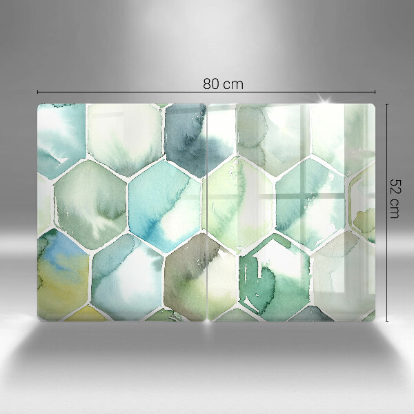 Chopping board Watercolor hexagons