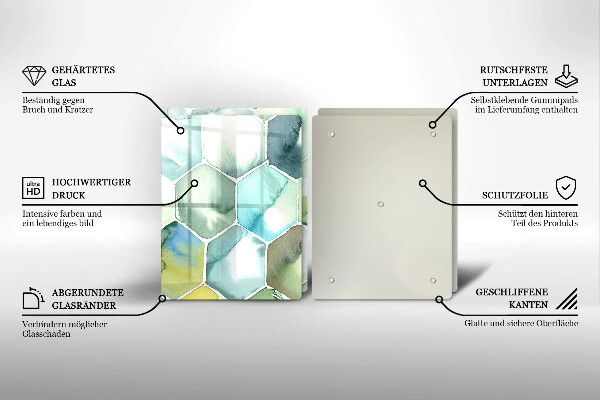 Chopping board Watercolor hexagons