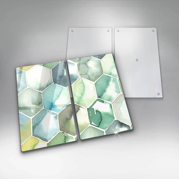 Chopping board Watercolor hexagons