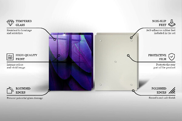 Chopping board Neon feathers