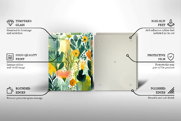 Chopping board Painted flowers