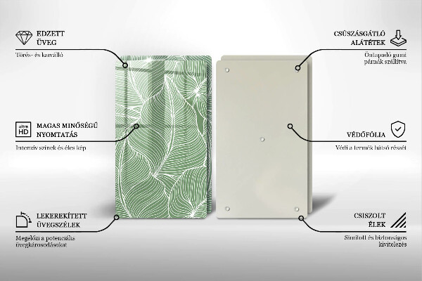 Chopping board Linear leaves
