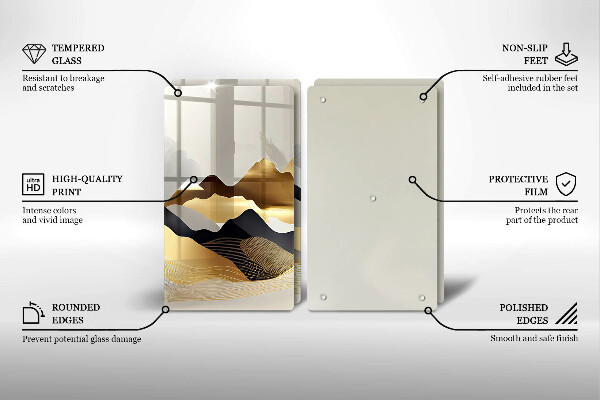 Chopping board Abstraction of golden mountains