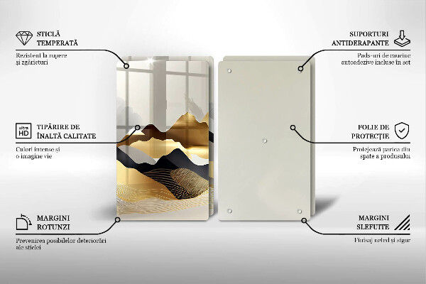 Chopping board Abstraction of golden mountains