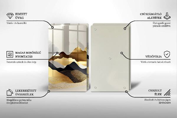 Chopping board Abstraction of golden mountains