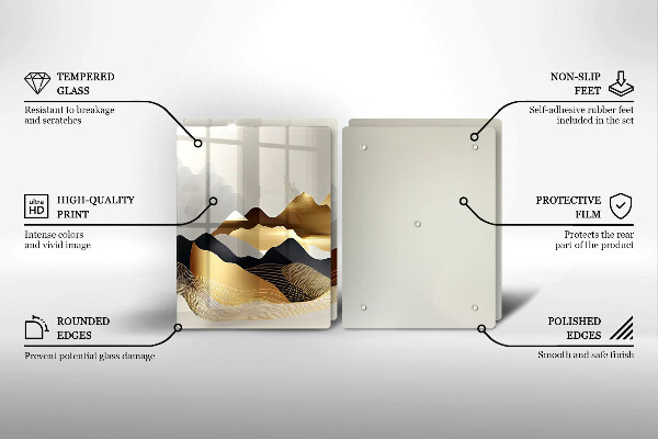 Chopping board Abstraction of golden mountains