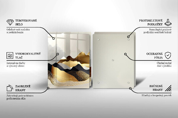 Chopping board Abstraction of golden mountains