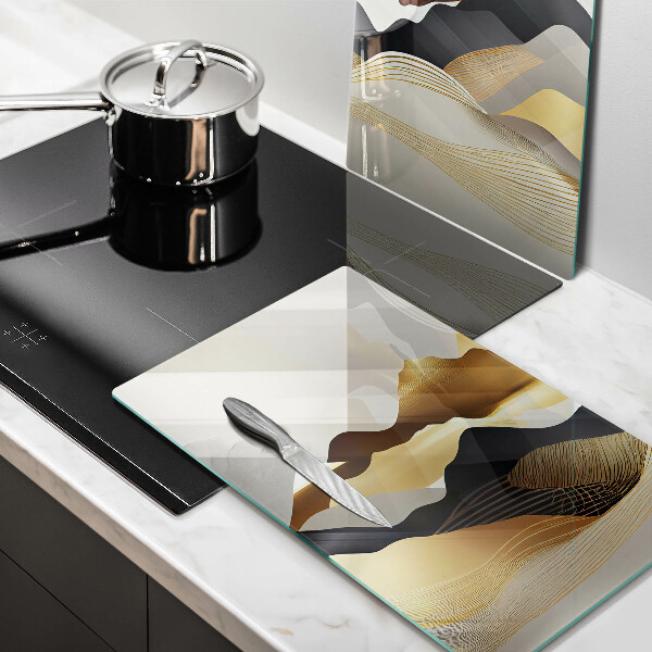 Chopping board Abstraction of golden mountains