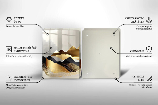 Chopping board Abstraction of golden mountains
