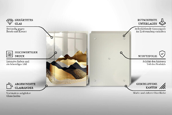 Chopping board Abstraction of golden mountains