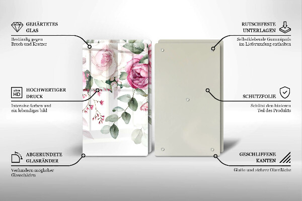 Chopping board Watercolor roses