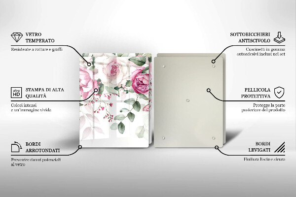 Chopping board Watercolor roses