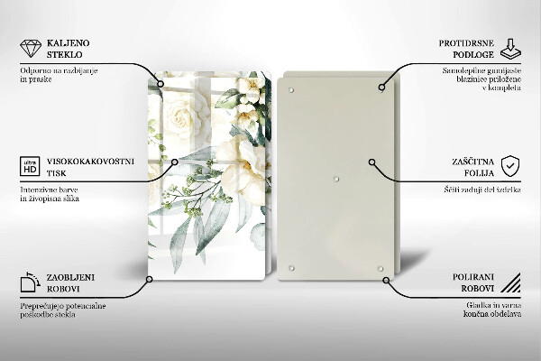 Chopping board Watercolor flowers