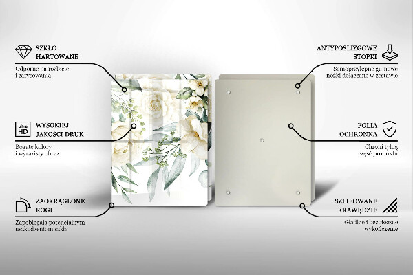 Chopping board Watercolor flowers