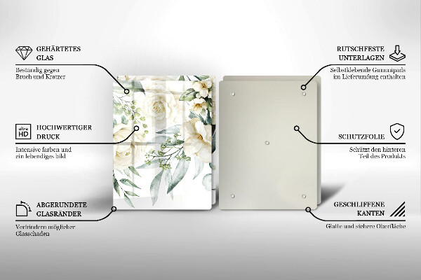 Chopping board Watercolor flowers