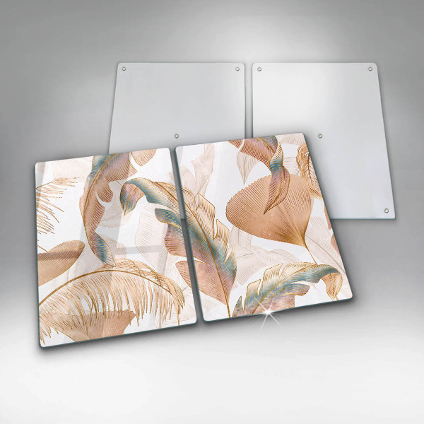 Chopping board Boho feathers and leaves