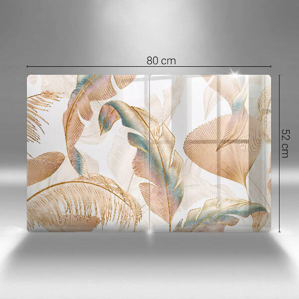 Chopping board Boho feathers and leaves