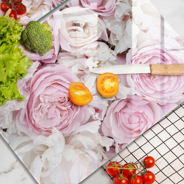 Chopping board Peony bouquet