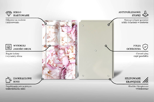 Chopping board Peony bouquet