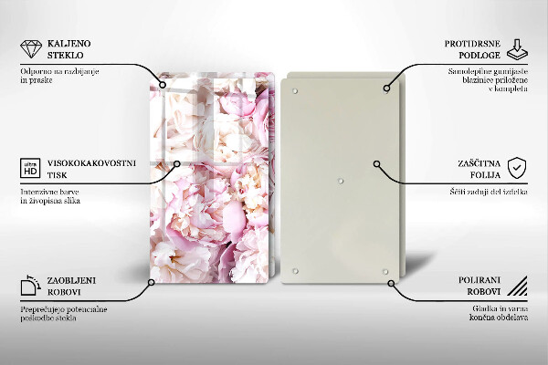 Chopping board Peony bouquet