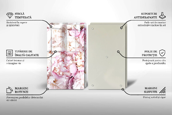 Chopping board Peony bouquet