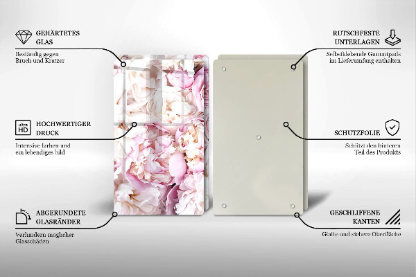 Chopping board Peony bouquet