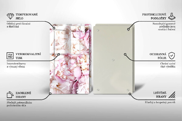 Chopping board Peony bouquet