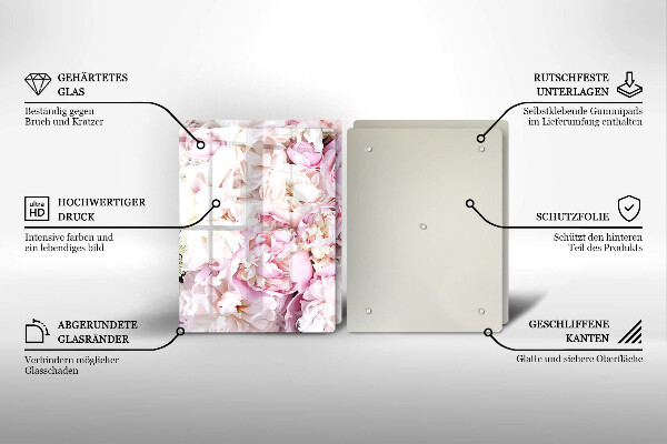 Chopping board Peony bouquet