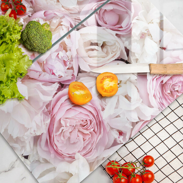Chopping board Peony bouquet