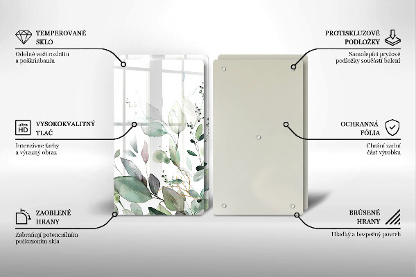 Chopping board Watercolor plants