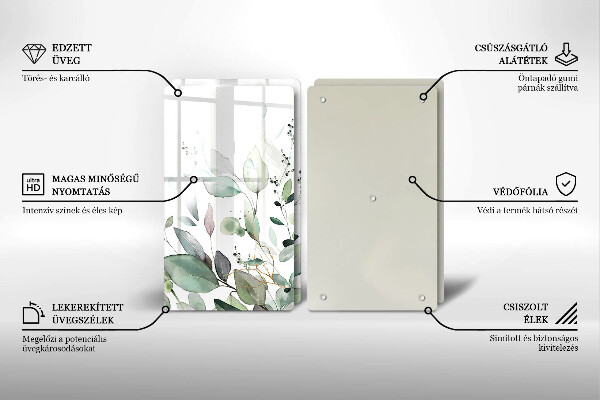 Chopping board Watercolor plants