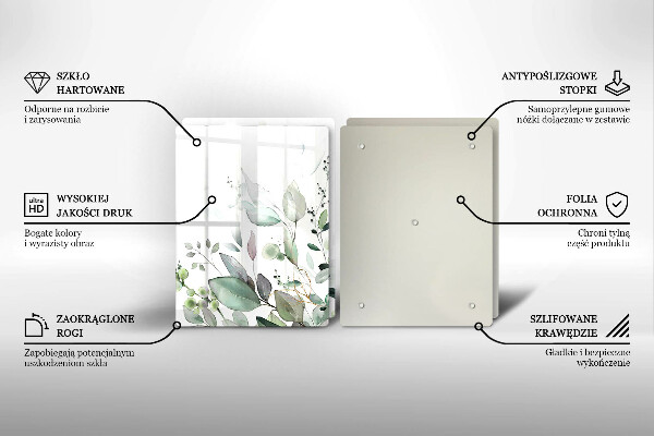 Chopping board Watercolor plants