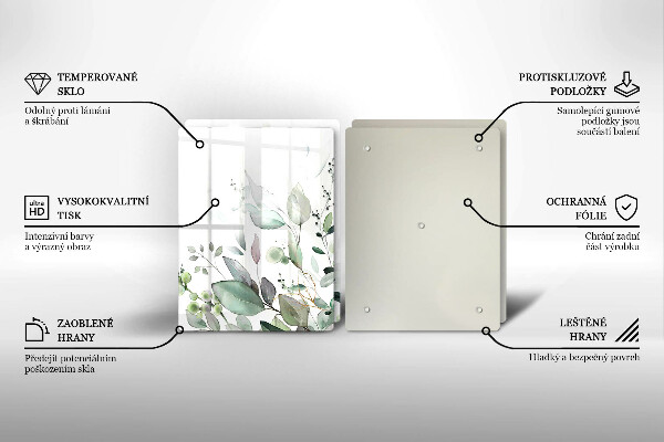 Chopping board Watercolor plants