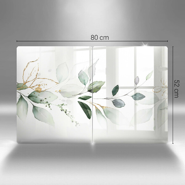 Chopping board Watercolor leaves